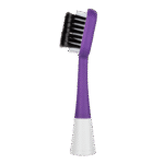 edel+white Aufsätze für elektrische Zahnbürste. Ultrasoft, Clean Curl Airbag Sonic Brush Heads – Die Zahnreinigungs-Revolution für 300% mehr Putzleistung . Detailaufnahme Aufsatz, gerade Borsten, violet, Seitenansicht.