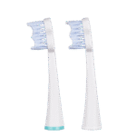 Accessoires pour brosse à dents électrique edel+white. Whitening Brush Heads for Sonic Generation SG8+ - Poils de polissage brevetés pour l'élimination des taches. Photo deux embouts, vue de côté. 