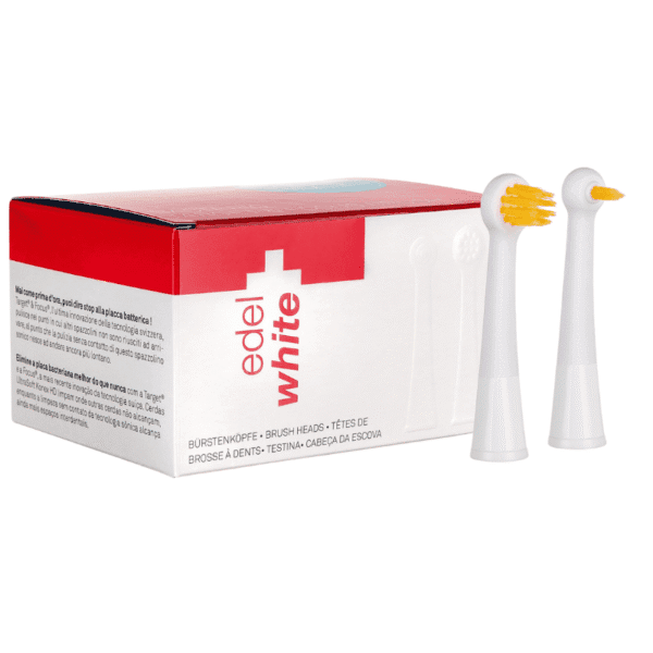 edel+white elektrische Zahnbürste Aufsätze. Bacterio Target&Focus Brush Heads – Präzise Reinigung bei besonderen Bedürfnissen