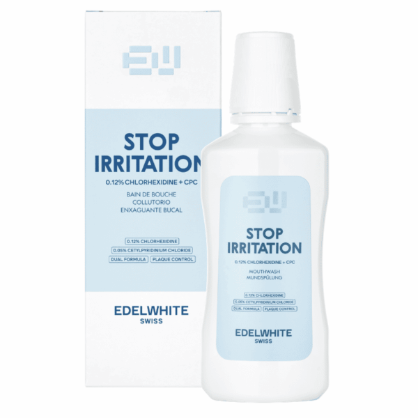 Edelwhite STOP Irritation Mundspülung 1.2% CHX 300ml (**NEW DESIGN 2026**)