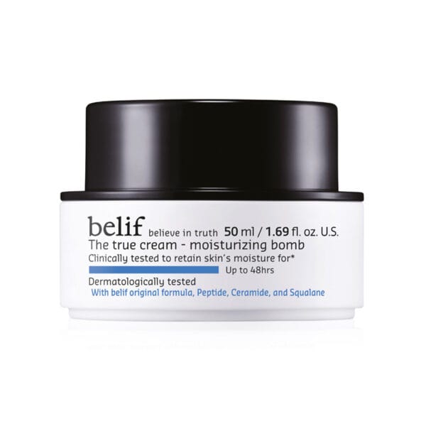 belif Ceramide Bomb Whip Cream, 50ml, Produktfoto – Feuchtigkeitsspendende Gesichtscreme mit Ceramiden, Peptiden und Squalan für trockene & empfindliche Haut