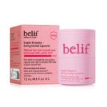 belif Multi Vitamin Pink Lipcerin 15ml - Nourishing lip balm & mask with pink color, cranberry-strawberry aroma and multi-vitamin complex. Product photo with packaging. 