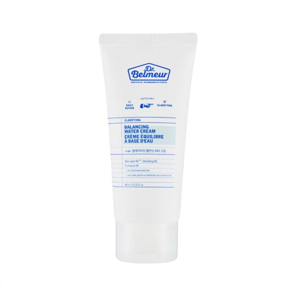 Dr. Belmeur Balancing Water Cream – leichte Feuchtigkeitscreme für fettige & empfindliche Haut, reguliert Talg und spendet Feuchtigkeit. Abbildung Produktbild.