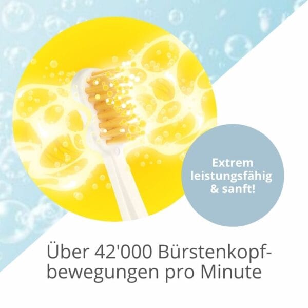 edel+white USP Hydrodynamic effect with 42,000 sonic oscillations, infographic