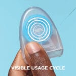 REACH POP fil dentaire menthe - fil dentaire végétalien, ciré, 384 microfils & emballage durable, 50m. Illustration du cycle d'utilisation visible. 
